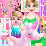 صورة العاب الاعتناء بالاطفال جليسة الاطفال